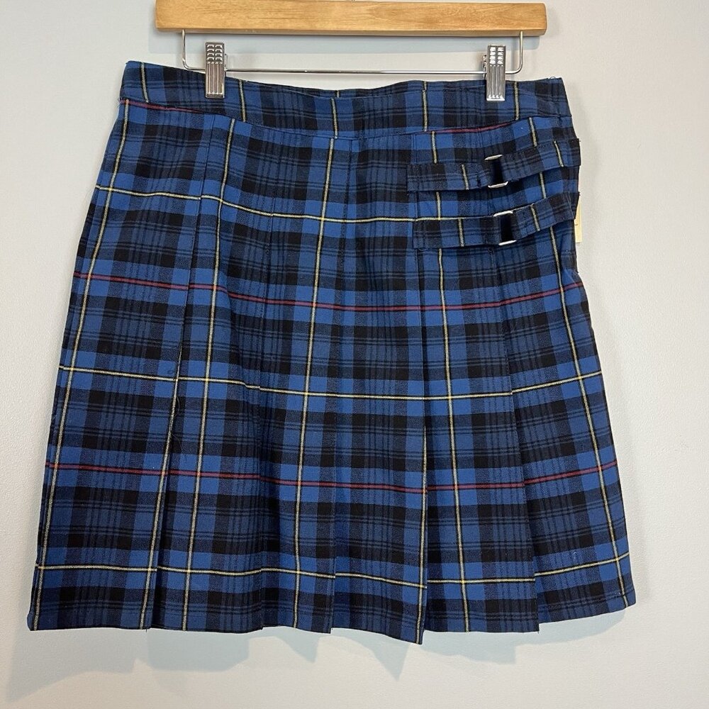 French Toast Navy Pleated Skirt Scooter Girls Size 16 NWT Plaid